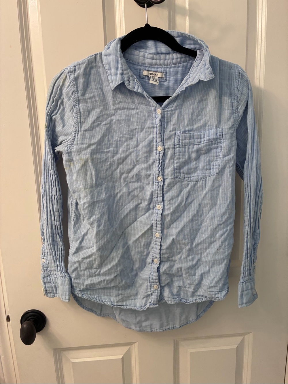 Forever 21 Light Blue Button-Down Shirt